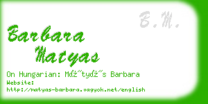 barbara matyas business card